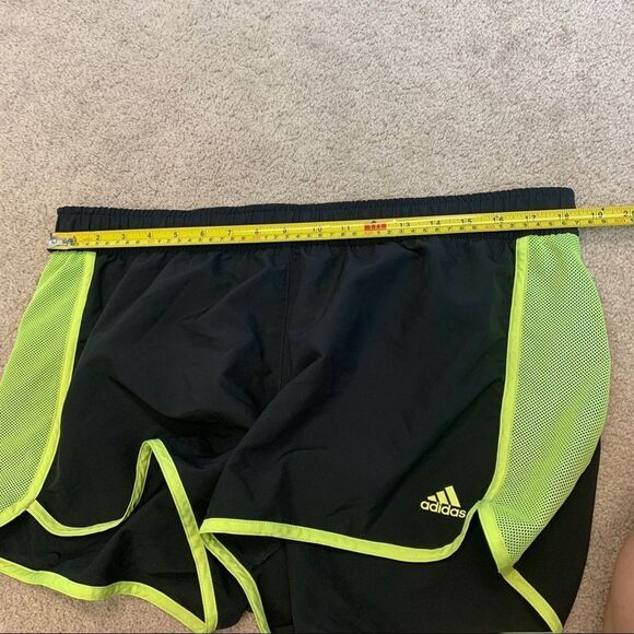 ADIDAS black fluorescent neon yellow running shorts Sz XL - Picture 6 of 10